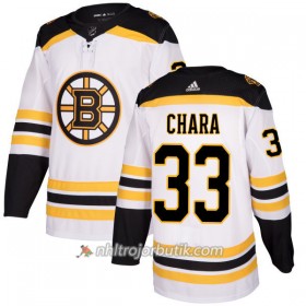 Män Ishockey Boston Bruins Tröja Zdeno Chara 33 Adidas 2017-2018 Vit Authentic
